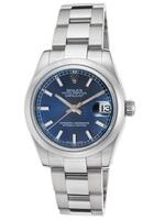 Rolex Women's Pre-Owned Datejust Stainless Steel Blue Dial - ROLEX-178240-1-PO - Previosly Owned, With Box, Booklet Included