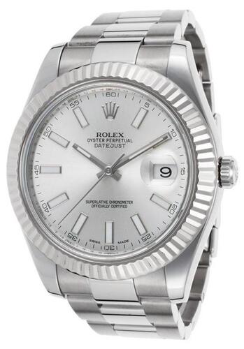 Rolex Men's Pre-Owned Datejust II Automatic SS Silver-Tone Dial Rolesor - ROLEX-116334-2-PO - Previosly Owned, With Box, Booklet Included