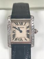 CARTIER RECTANGULAR WOMEN'S WATCH, WATER RESISTANT, ALLIGATOR STRAP, MODEL:2403 - New, With Box, No Papers