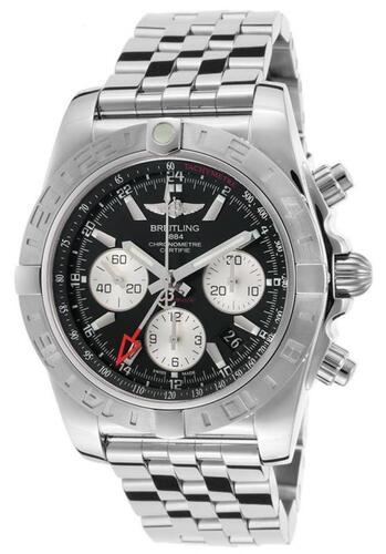 Breitling Men's Chronomat 44 Auto GMT Stainless Steel Black Dial SS - BREITLING-AB042011-BB56 - New, With Box, Manual and Papers Included