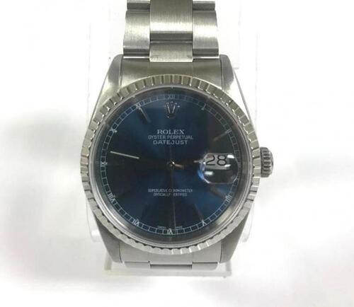 Rolex 16220 Mens Datejust SS/Blue - Year 1991 - Previosly Owned, No Box, No Papers