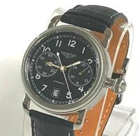 LONGINES AUTOMATIC AVIGATION OVERSIZE CROWN SINGLE PUSH-PIECE CHRONOGRAPH WATCH, NO. 750, ALL STAINLESS STEEL, WATER RESISTANT, LEATHER STRAP, MODEL: - Store Display, No Box, No Papers