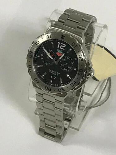 TAG HEUER FORMULA 1 STEEL SPORTS WATCH, BLACK DIAL, 200M WATER RESISTANT, STAINLESS STEEL BAND, SAPPHIRE CRYSTAL, MODEL: WAU111A - Store Display, No Box, No Papers