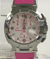 TISSOT T-RACE WOMEN'S WATCH, SAPPHIRE CRYSTAL, 100M WATER RESISTANT, PINK RUBBER STRAP, MODEL: T048217A - Store Display, With Box, Manual Included