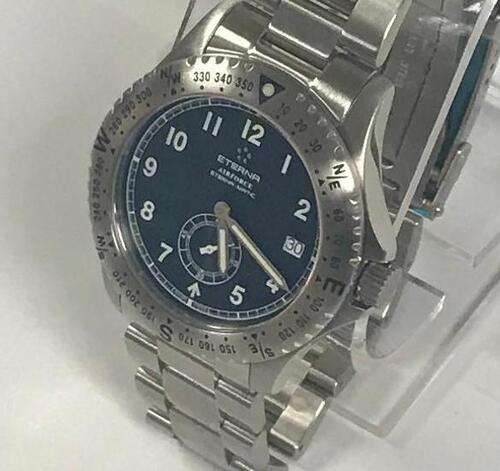 ETERNA AIR FORCE ETERNA-MATIC WATCH, SAPPHIRE CRYSTAL, 120M WATER RESISTANT, STAINLESS STEEL BAND, MODEL: 8417-41 - Store Display, No Box, Manual Included