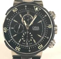 ORIS CHRONOGRAPH AUTOMATIC WATCH, SAPPHIRE CRYSTAL, 1000M WATER RESISTANT, TITANIUM CASE, BLACK RUBBER STRAP, MODEL: 7630-71, (SCRAPES ON FRAME AND BAND), (MISSING PIN) - Store Display, No Box, No Papers