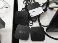 LOT (4) APPLE TV'S, (2) MODEL: 1427, (2) MODEL:1469, (MISSING 1 POWER CORD)