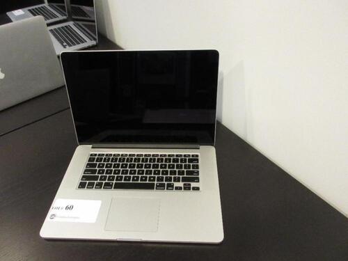 15.4" MACBOOK PRO/2.2GHZ/16GB/256GB FLASH S/N C02P2FPGG3QC, MODEL: A1398, NO AC