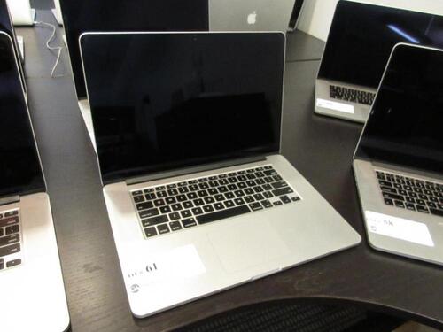 15.4" MACBOOK PRO/2.0GHZ/8GB/256GB FLASH S/N C02ML9ZFFD56, MODEL: A1398, NO AC