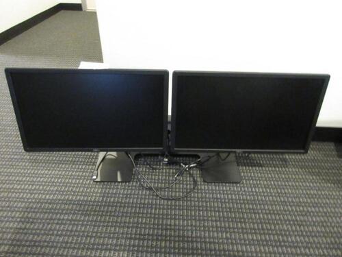 LOT (4) DUAL DELL 24" LCD MONITORS WITH STAND, MODEL: E2414HT