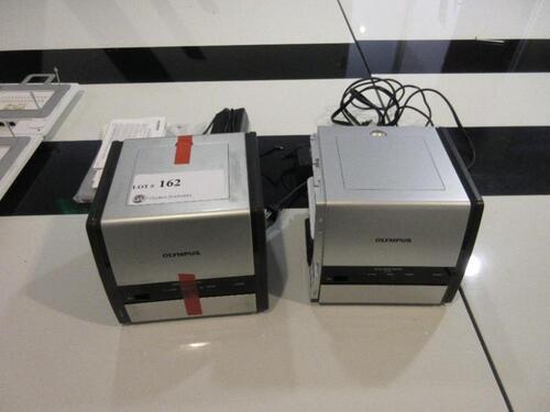 LOT (2) OLYMPUS P-11 DIGITAL PHOTO PRINTERS, (ONE IS MISSING SIDE COVER AND AC CORD)