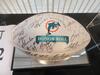 SIGNED MIAMI DOLPHINS FOOTBALL WITH PLASTIC CASE, PLUS DOLPHIN LUGGAGE