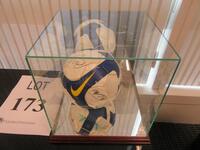 SIGNED AFC SOCCER BALL WITH GLASS CASE