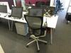 GALANT 18222 DESK WITH PEDESTAL, WHITE TOP/ GRAY METAL LEGS, 77" LONG X 43" WIDE X 28" HEIGHT, AND OFFICE CHAIR