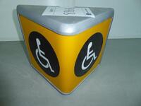 Illuminated wall mounted sign, rounded metal box construction, H290mm, W350mm, 180mm