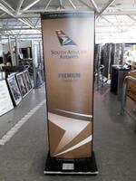 Free standing display sign, steel boxed consruction, on 4 castor wheels H2000mm, W1480mm, D480mm