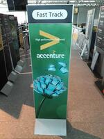 Free standing display sign, steel and plastic sheet, H1800mm, W500mm, D390mm