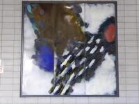 Stefan Knapp 1959 Enamel on steel artwork. 3x3m, made up of 3 sections within steel frame. Restored in 1996 by BAA plc.