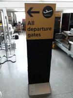 Free standing display sign, steel and plastic sheet, H1800mm, W500mm, D390mm