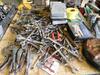 (LOT) ASST'D TOOLS, LEVER HOISTS, TAPE MEASURES, JUMPER CABLES, AIR GAGES, AIR HOSES, HELMETS, CONES ETC. - 2