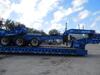 2012 TRAIL KING TK140 HYDRAULIC DETACHABLE TRAILER, 2008 FLATBED DECK, 56 FT. LONG, 102 INCHES WIDE, 8 FT. NECK EXTENSION, TRI-AXLE, 70 TON CAPACITY, 22.5 LOW PROFILE TIRES, STEEL DISC WHEELS, 2012 TRAIL KING WHEEL AREA, AIR RIDE SUSPENSION, 3-AXLE WHEEL, - 8