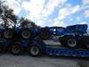 2012 TRAIL KING TK140 HYDRAULIC DETACHABLE TRAILER, 2008 FLATBED DECK, 56 FT. LONG, 102 INCHES WIDE, 8 FT. NECK EXTENSION, TRI-AXLE, 70 TON CAPACITY, 22.5 LOW PROFILE TIRES, STEEL DISC WHEELS, 2012 TRAIL KING WHEEL AREA, AIR RIDE SUSPENSION, 3-AXLE WHEEL, - 9