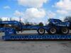 2012 TRAIL KING TK140 HYDRAULIC DETACHABLE TRAILER, 2008 FLATBED DECK, 56 FT. LONG, 102 INCHES WIDE, 8 FT. NECK EXTENSION, TRI-AXLE, 70 TON CAPACITY, 22.5 LOW PROFILE TIRES, STEEL DISC WHEELS, 2012 TRAIL KING WHEEL AREA, AIR RIDE SUSPENSION, 3-AXLE WHEEL, - 11