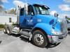 2010 INTERNATIONAL MODEL 8600 SBA 6X4 TRANSTAR CONVENTIONAL, 32 INCH FLAT TOP SLEEPER, CUMMINS ISM ENGINE, 410 H.P., ENGINE BRAKE, EATON FULLER 10 SPEED TRANSMISSION, 40,000 LB. REAR ENDS, FULL SCREW, 3.70 RATIO, LO-LEAF AIR RIDE SUSPENSION WITH DUMP VALV - 2