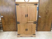 FOUR DOOD WOOD STORAGE CABINET WITH SMALL CABINET - MUST BE PICKED UP BY 02-28-2018 IF YOU CANNOT MEET THESE REQUIREMENTS DO NOT BID