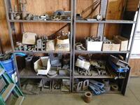 (LOT) ASST'D TRAILER PARTS, SHIMS,COIL RODS, COIL ROD NUTS, KING PIN COLLARS, D-RINGS, PLATES, RACKS INCLUDED