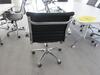 WHITE CONFERENCE TABLE WITH METAL LEGS ON CASTERS 7' X 3' X 29", (7) BLACK AND CHROME CHAIRS, (2ND FLOOR) - 3