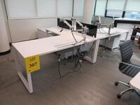 STEELCASE 2 PERSON WORK STATION W/ 4 CABINETS AND NO CHAIRS 144" X 66" X 29", (2ND FLOOR)