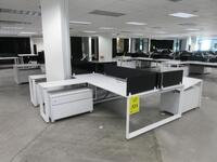 STEELCASE 8 PERSON WORK STATION W/ 8 CABINETS AND NO CHAIRS 26' X 11' X 29", (2ND FLOOR)