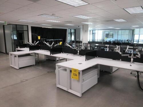 STEELCASE 8 PERSON WORK STATION W/ 8 CABINETS AND NO CHAIRS 24' X 11' X 29", (2ND FLOOR)