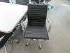 WHITE CONFERENCE TABLE WITH METAL LEGS ON CASTERS 7' X 3' X 29", (8) BLACK AND CHROME CHAIRS, (2ND FLOOR) - 2