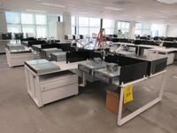 STEELCASE 8 PERSON WORK STATION W/ 8 CABINETS AND NO CHAIRS 24' X 11' X 29", (2ND FLOOR)