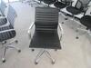 WHITE CONFERENCE TABLE WITH METAL LEGS ON CASTERS 7' X 4' X 29", (8) BLACK AND CHROME CHAIRS, (2ND FLOOR) - 2