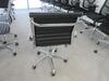 WHITE CONFERENCE TABLE WITH METAL LEGS ON CASTERS 7' X 4' X 29", (8) BLACK AND CHROME CHAIRS, (2ND FLOOR) - 3