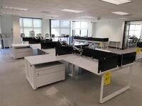 STEELCASE 8 PERSON WORK STATION W/ 8 CABINETS AND NO CHAIRS 24' X 11' X 29", (2ND FLOOR)