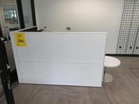 STEELCASE 1 PERSON MODULAR WORK STATION W/ 1 CABINET AND NO CHAIR 75" X 75" X 4', (2ND FLOOR)