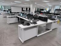 STEELCASE 4 PERSON WORK STATION W/ 4 CABINETS AND NO CHAIRS 12' X 11' X 29", (2ND FLOOR)