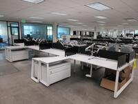 STEELCASE 8 PERSON WORK STATION W/ 8 CABINETS AND NO CHAIRS 24' X 11' X 29", (2ND FLOOR)