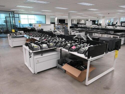 STEELCASE 8 PERSON WORK STATION W/ 8 CABINETS AND NO CHAIRS 24' X 11' X 29", (2ND FLOOR)