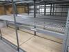 SLIDING TRACKED STORAGE SYSTEM ON RAILS W/ (5) ROLLING SHELVES 12' X 3' X 8' AND (2) FIXED RACKS 12' X 19" X 8', 22' LONG, (2ND FLOOR) - 4