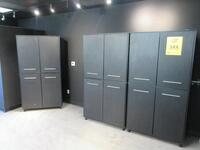 LOT OF (3) WOOD BLACK STORAGE CABINETS 39 1/2" X 19 1/2" X 6', (2ND FLOOR)