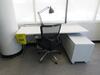 6'FT LONG WHITE TABLE WITH STEELCASE 2 DRAWER CABINET AND OFFICE CHAIR, (3RD FLOOR)