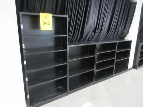 LOT (15) ASST'D BLACK METAL BOOKCASES, (2ND FLOOR)