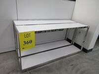 LOT (2) END TABLES WITH WHITE WOOD TOP AND CHROME BASE, 5' X 13" 28.5", (2ND FLOOR)