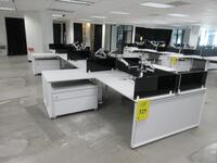 STEELCASE 8 PERSON WORK STATION W/ 8 CABINETS AND NO CHAIRS 24' X 11' X 29", (2ND FLOOR)