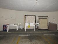 LOT BED, TABLES, CHAIRS, (1P PARKING LOT)